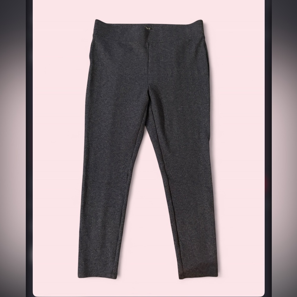 LOFT Pull-On Ponte Leggings Pants Navy Textured Size Large